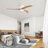 52"  Solid Wood Blades Ceiling Fan With Light With Remote Control, Noiseless Reversible Motor, 6 Speed, For Patio Living Room, Bedroom,Indoor.(Matte White)-125784135