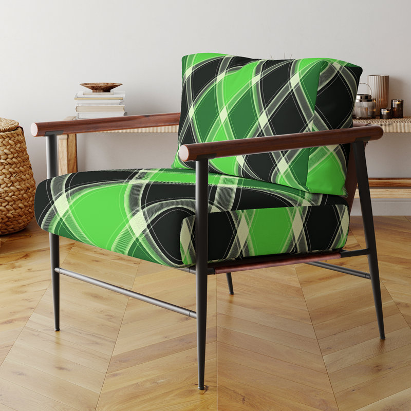 Fauteuil rembourré en mélange de polyester Toviah, Yellow/Black Velvet