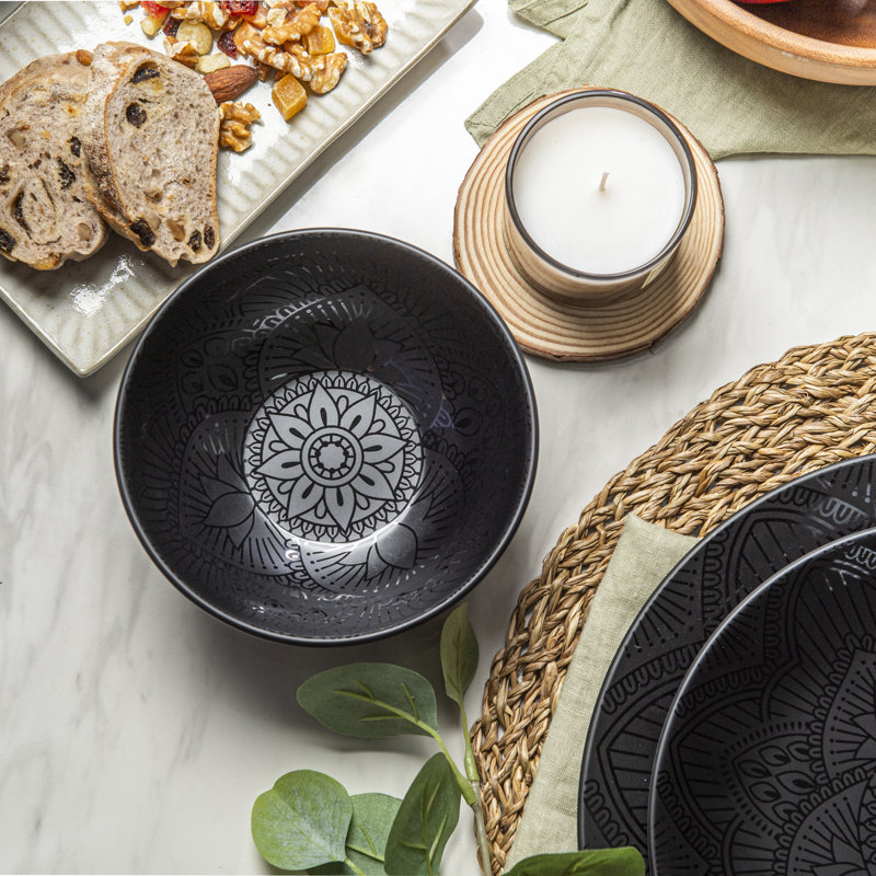 Katheren 12 Piece Melamine Dinnerware Set - Service for 4