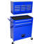 Chariot d'atelier de rangement pour outils très fonctionnel - 8 coffres - bleu-1346132750