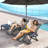Zero Gravity Lounge Chair Set, 2 Pieces Reclining Folding Outdoor Lounge Chairs With Cushion, Headrest, Side Tray, Gray-1793817586