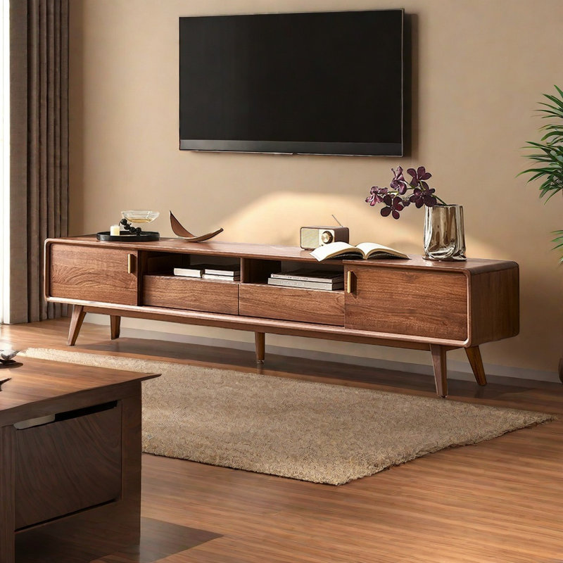 Elegant black walnut TV cabinet