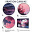 Pleine lune, ciel rose, fleur de cerisier, art mural-565041209-565041205