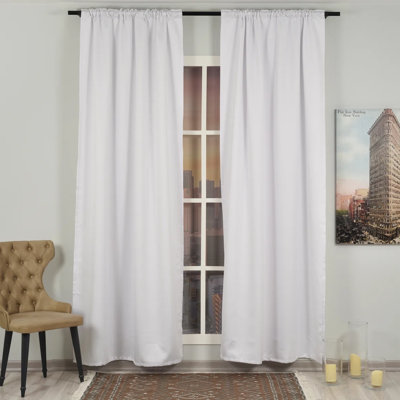 Sateen Look Room Darkering Room Darkening Curtain Pair