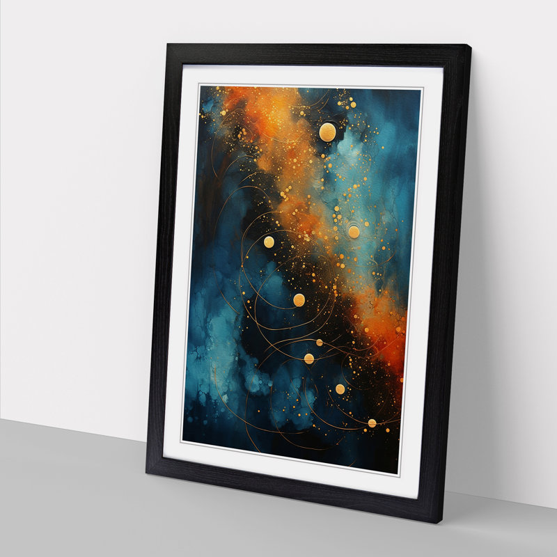 Universe Abstract Art - Framed Print, 34cm H x 25cm W, Black Framed
