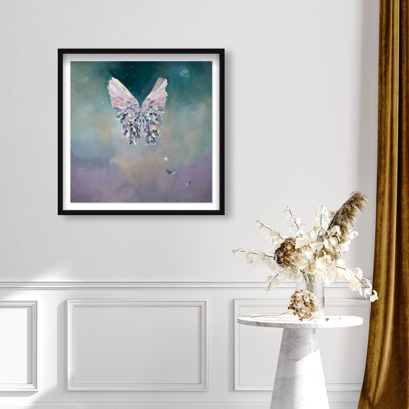 Oliver Gal Michaela Nessim - Angel Wishes Abstract - Luxury Shadowbox Framed Wall Art, 31.5" H x 31.5" W
