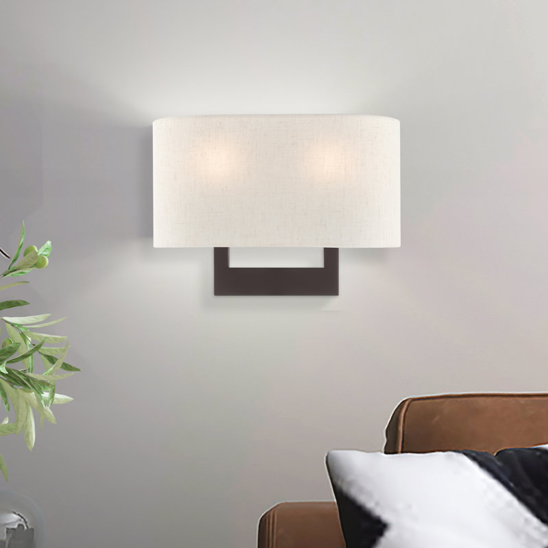Matiana Steel Flush Mounted Sconce, 9.5" H x 14" W x 3.95" D, Brushed Nickel