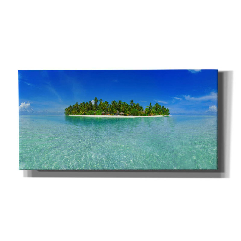 Tropical Paradise Island sur impression sur toile, H 12 po x l 24 po x P 0,75 po