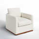 Bobbi Rounded Back Upholstered Swivel Armchair