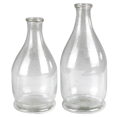 Ensemble de 2 bouteilles en verre poivré de 3 x 3 x 6