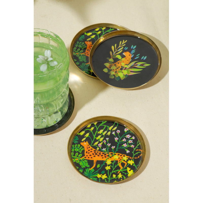 Midnight Jungle Metal Coaster Set
