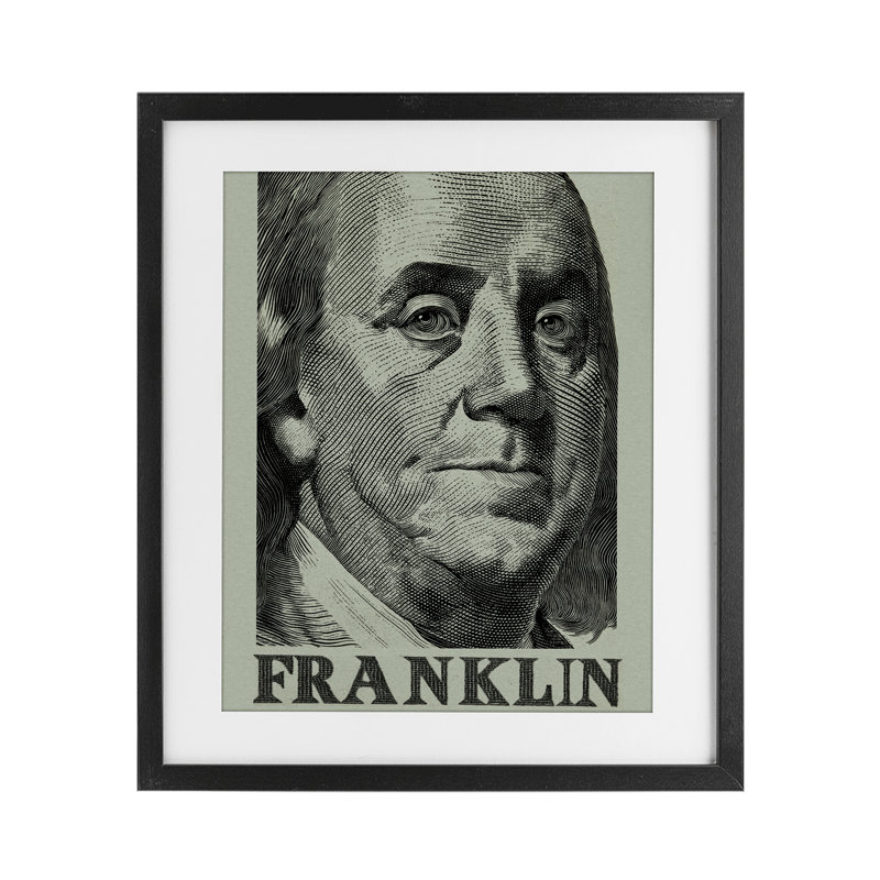 «Franklin's Influence», reproduction sous verre encadrée, conception par Svetlana Aleynikova, H 21 po x l 17 po