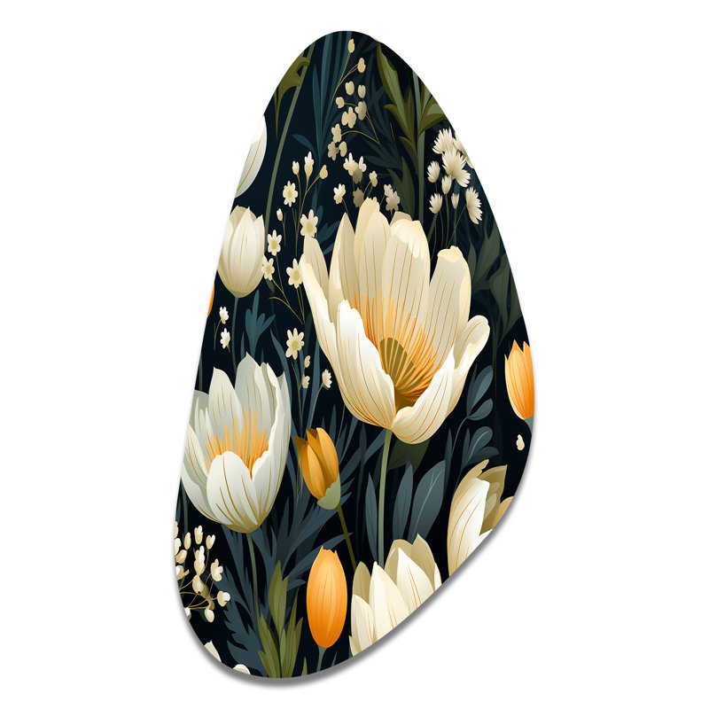 Epine - Art mural floral asymétrique en métal, sculpture murale en métal Freeform, H 31 po x l 17 po