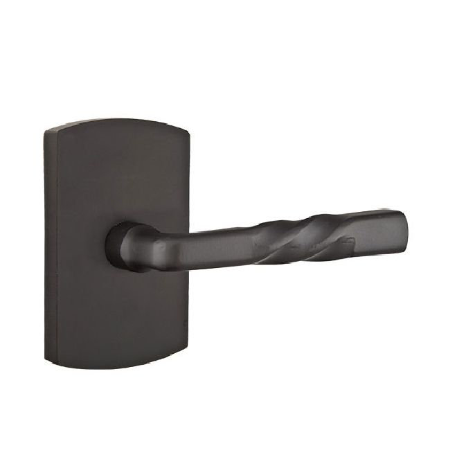 Levier de porte avec rosette Montrose, Gauche, Bronze plat noir