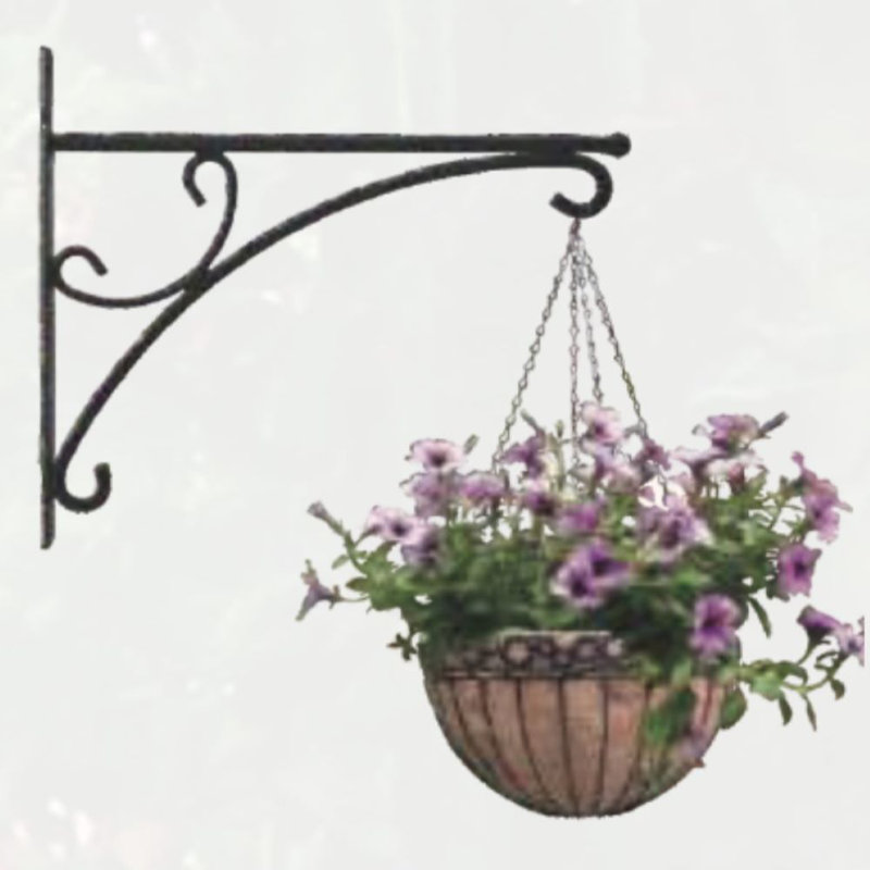 Metal Hook Plant Stand, 18" H x 17" W x 4" D