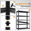 59" Wide Black Metal Shelves, With 5 Removable Dividers, Large Capacity, Strong Load Bearing, Suitable For Garage, Kitchen And Office.