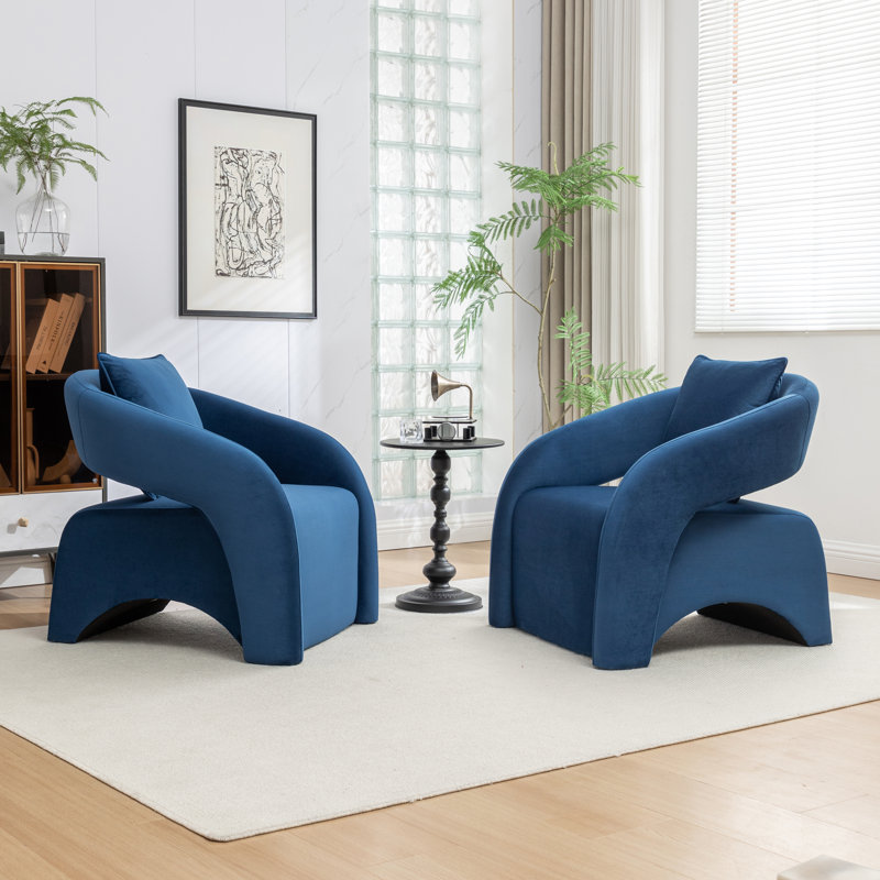 Pinette Upholstered Armchair, Navy