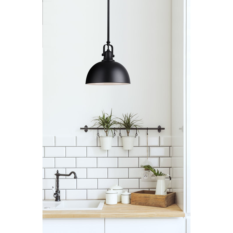 Luminaire suspendu en forme de dôme à 1 lumière Fedler, H 59,75 po x l 10,43 po x P 10,43 po