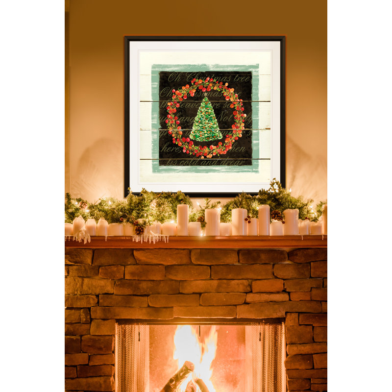 « oh christmas tree », reproduction d’impression sur toile, H 30,5 po x l 30,5 po x P 1,5 po, Cadre plastique noir