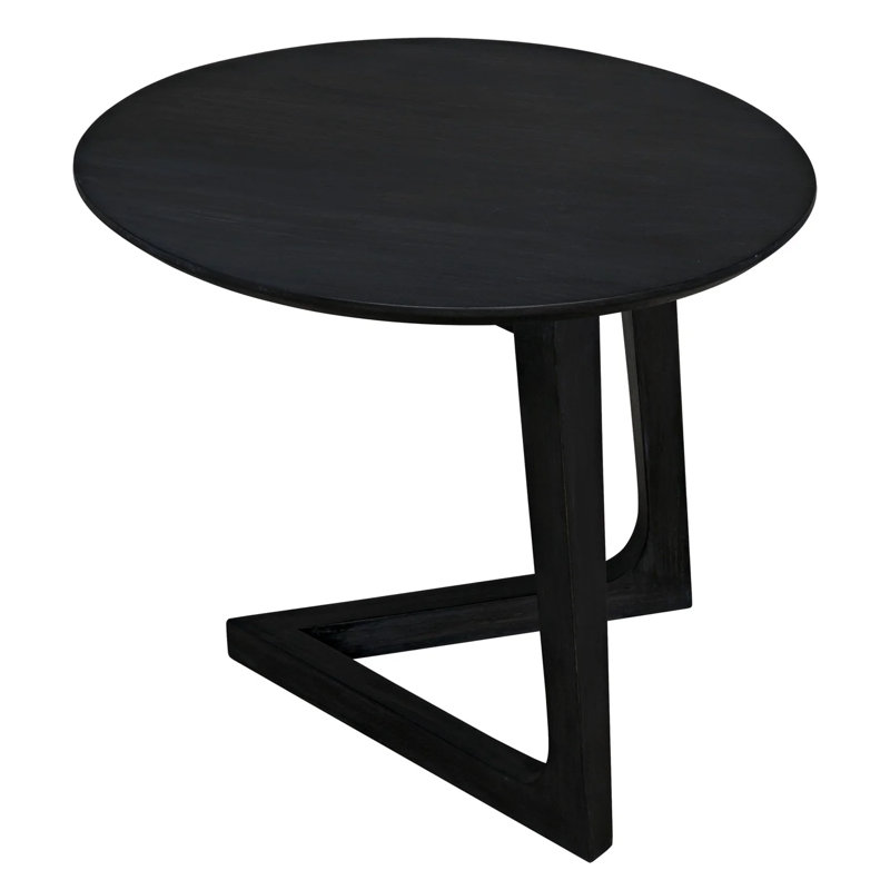 Cantilever Charcoal Black 17.5" Round Solid Wood End Table