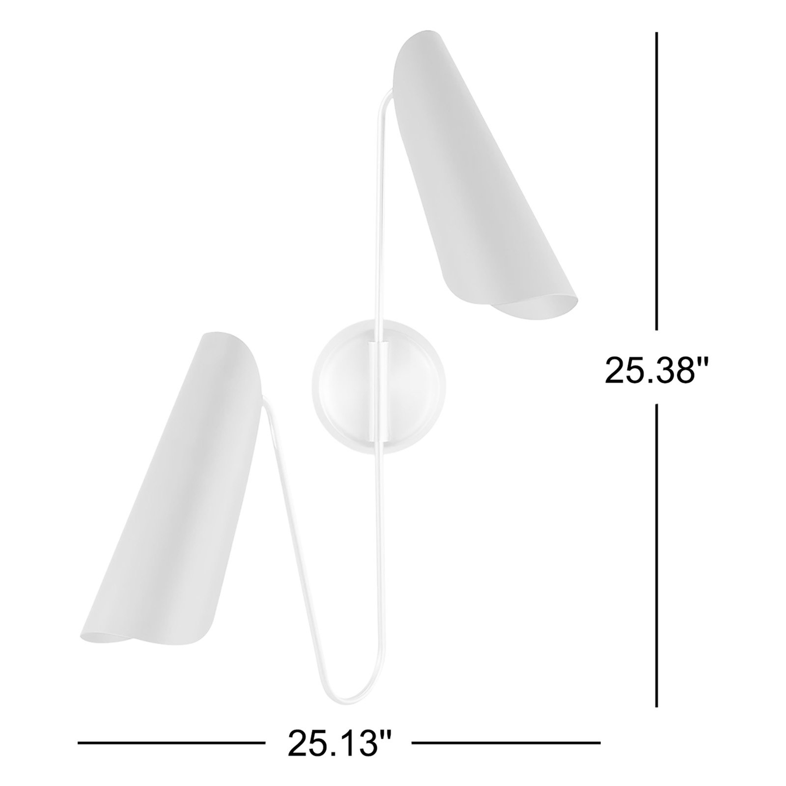Risa Steel Armed Sconce, Midnight Black