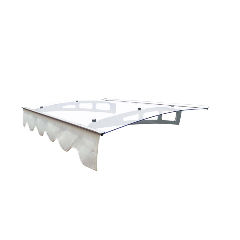 Door Window Awning Made Of  0.137 Inch Thick Crystal Solid Polycarbonate Sheet And Aluminum Alloywith Valance For Wooden Wall House