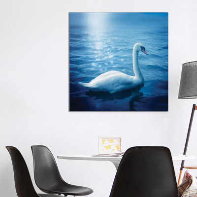 Swan And Starbursts - Wrapped Canvas Print