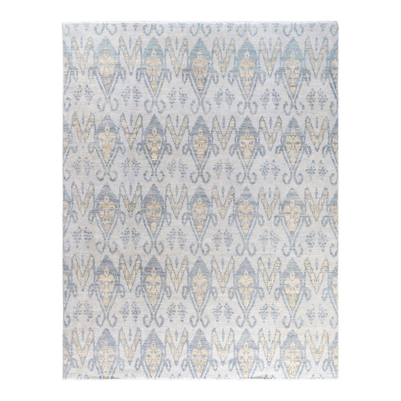 Tapis moderne fait à la main de conception unique - beige, 8 pi 1 po x 10 pi 3 po