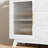 56-Inch  Cabinet with Storage and Textured Glass Doors - Coffee Bar Table with Gold Handles for Kitchen. Dining Room. Living Room or Entry Area