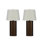 Paire de lampes de table ovales inversées en métal 27 po Sune