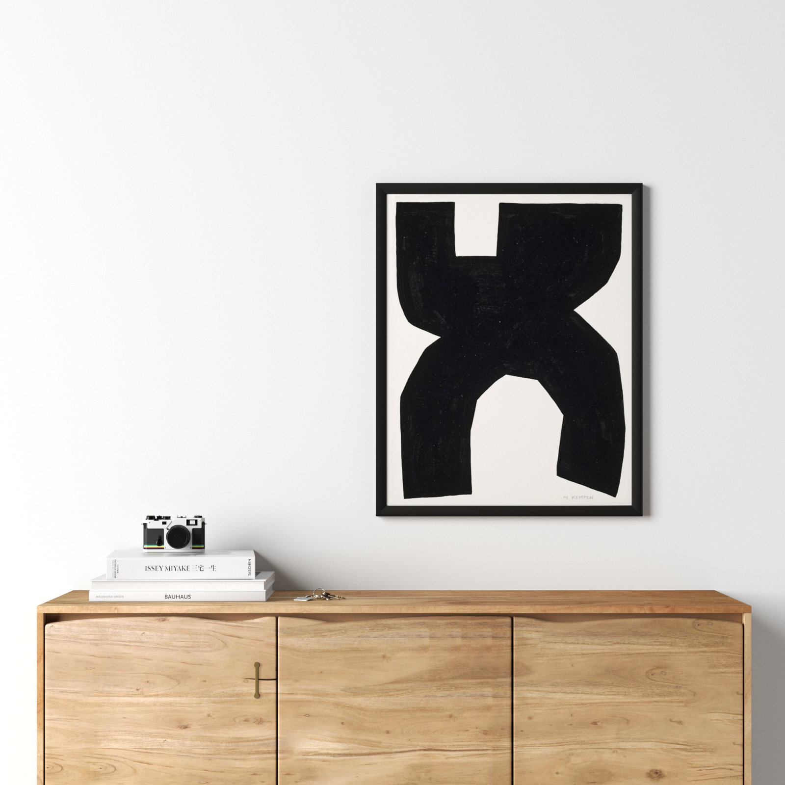 Module On White 1 by Michael Kempen, Black, 30" H x 24" W x 1.25" D