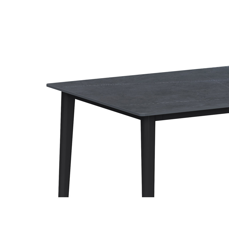 Table en marbre fritté marbré avec base à quatre pieds en acier