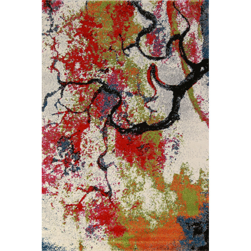 Tapis turc transitionnel coloré abstrait 4 x 6