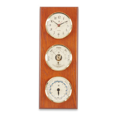 acurite 24 inch weathered wall clock with thermometer and hygrometer