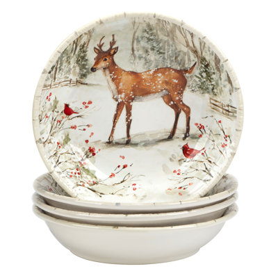 Winter''s Walk Set Of 4 Soup Bowls