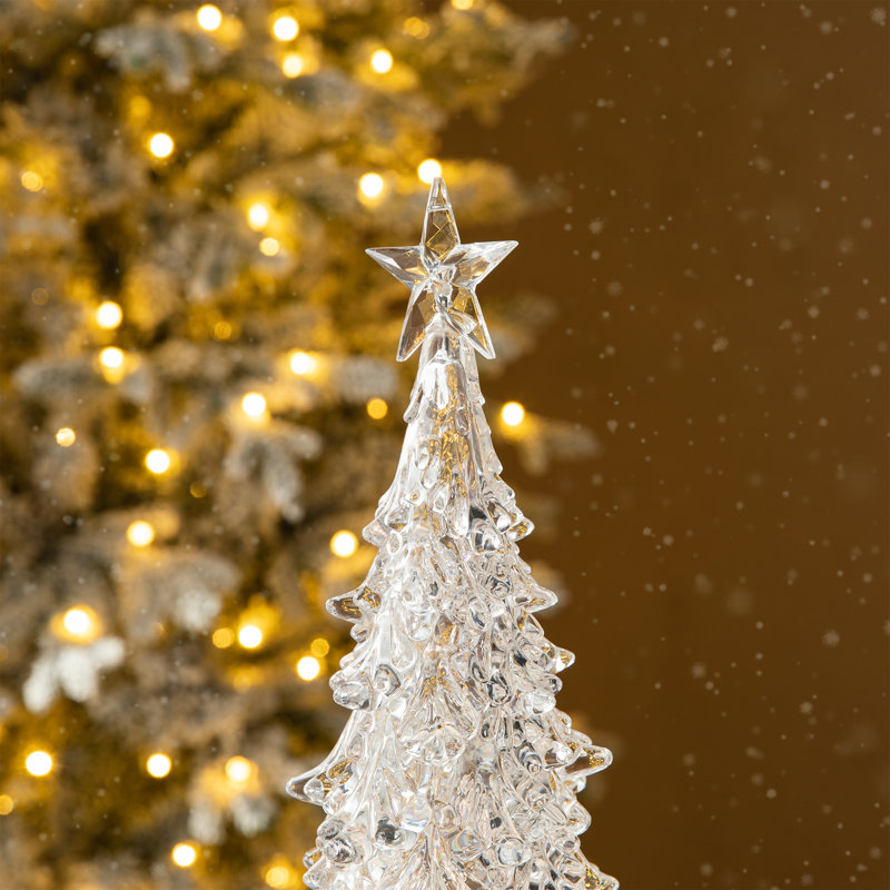 18.5"H Christmas Lighted Rotating Table Tree
