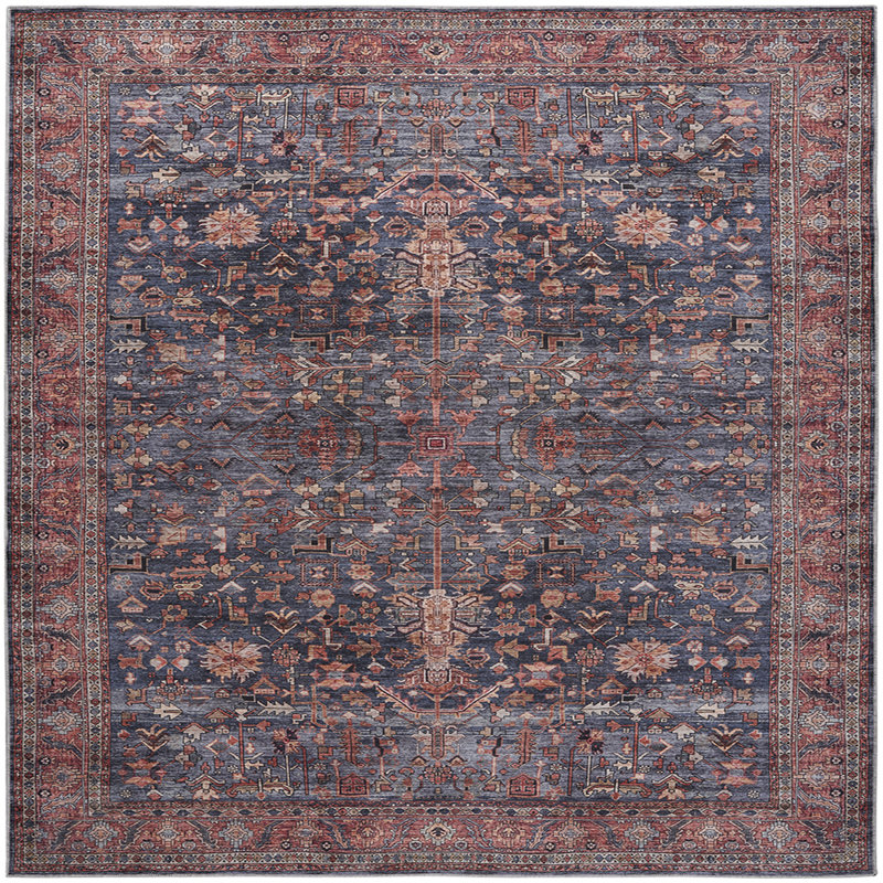 Aghwith Oriental Machine Washable Indoor / Outdoor Area Rug in Orange/Gray, Rectangle 7'10" x 9'10"