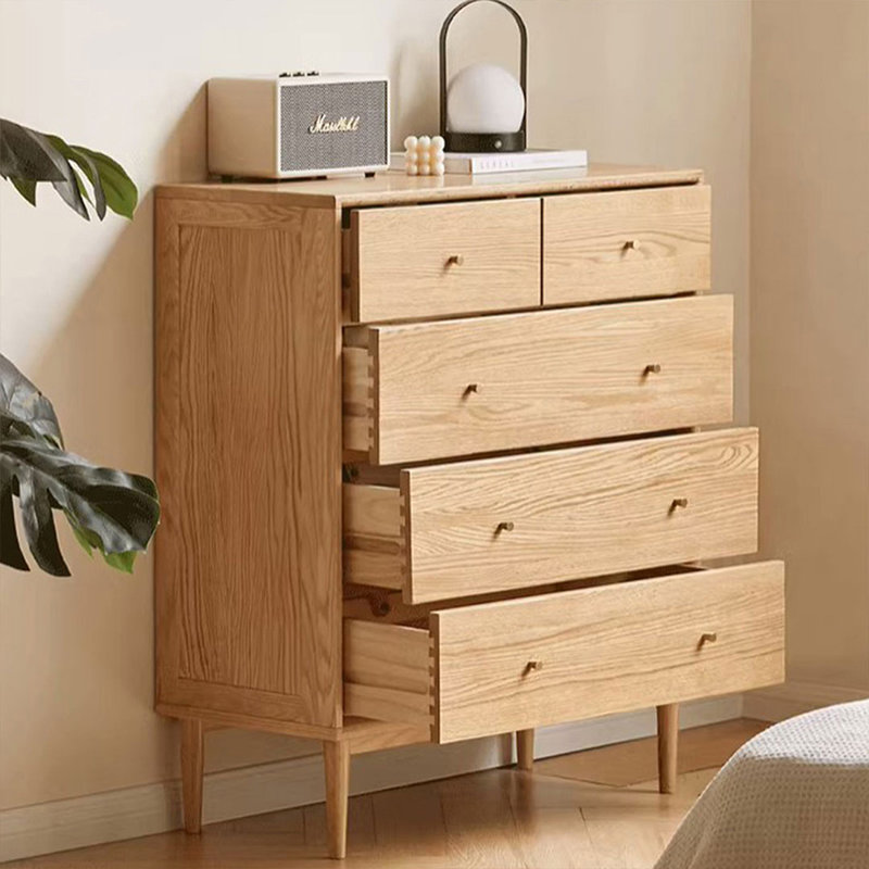 Modern Burlywood Solid Wood Accent Cabinet