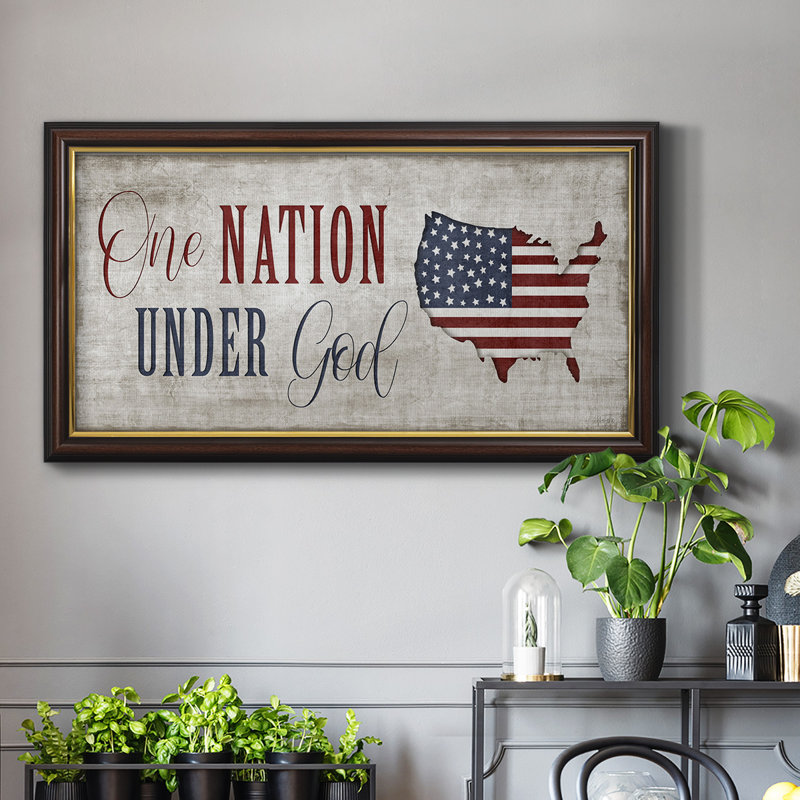 «One Nation Under God», art textuel sur toile, H 21 po x l 37 po x P 1 po