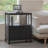 Accent 23.6’’ Wide  Foldable Metal Double Layer Cabinet with  Wheels Easy Assemble end table-2036286283