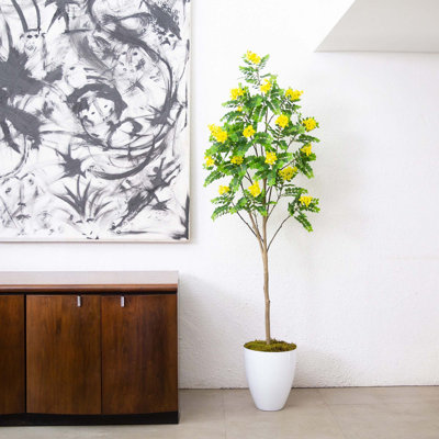 72'' Faux Citrus Tree in Pot Liner