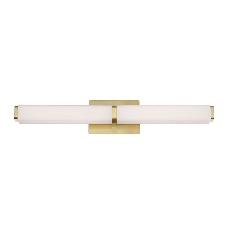 Vogue 1 - Light LED Flush Mounted Sconce, Brushed Brass, 3000K, 5" H x 39" W x 3" D
