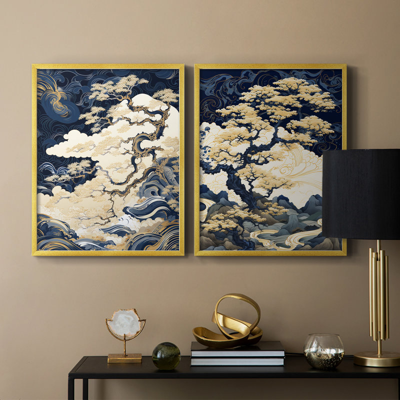 «LANDSCAPES Series CLVI», reproduction encadrée de qualité supérieure - prête à être accrochée - aucun clou requis - aucun clou requis