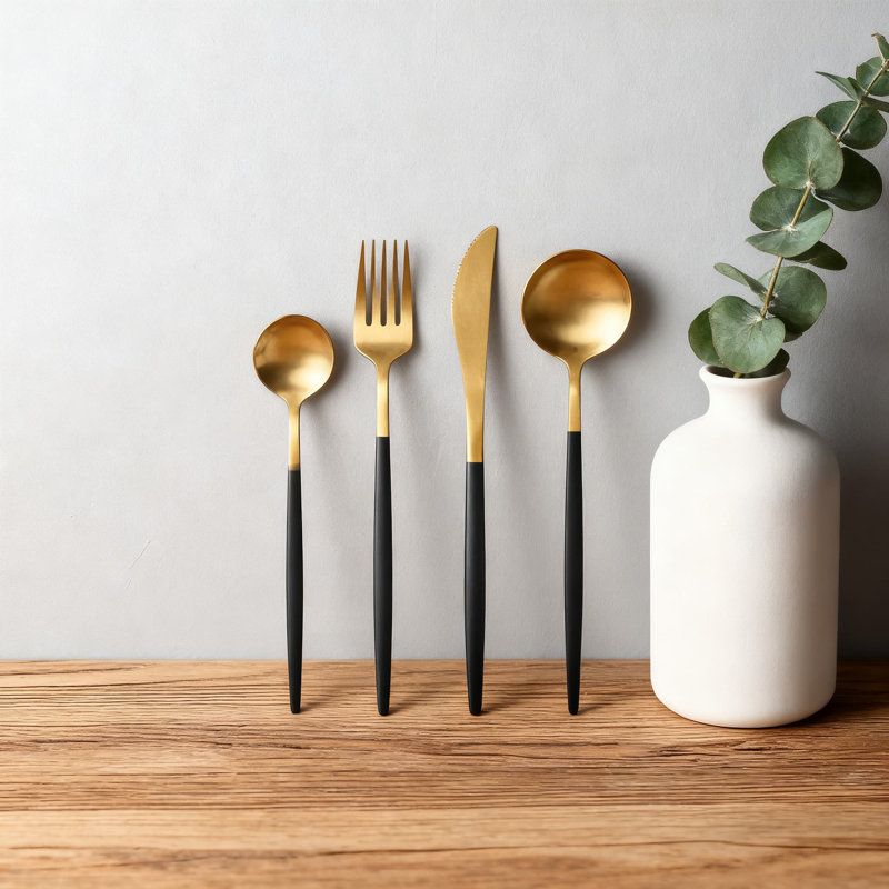 Ensemble de 40 couverts en argent mat noir, service de couverts en acier inoxydable pour 8 personnes, ensemble de couverts à finition satinée pour la maison et le restaurant, vaisselle allant au lave-vaisselle