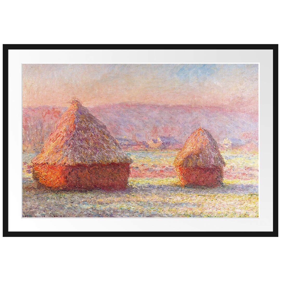 Gerahmter Kunstdruck Haystack von Claude Monet