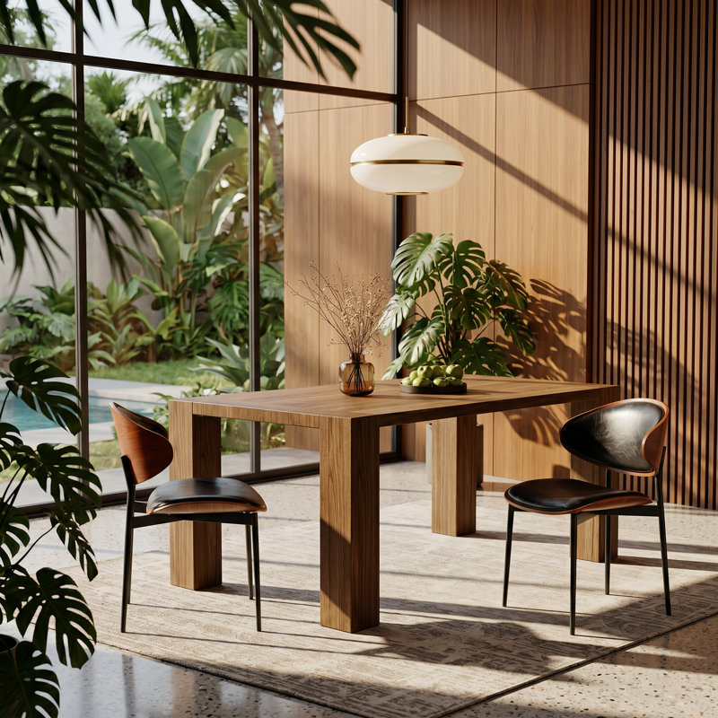 Ensemble de 2 chaises de salle à manger en cuir courbé l 20,47 po x P 21,65 po x H 29,92 po Moon River