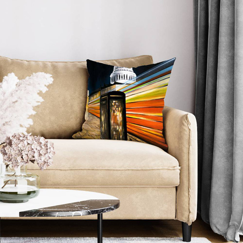 Fast London Bus - Contemporary – Throw Pillow Cover Only, Double-Sided Print, Insert Not Included