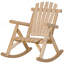 Chaise berçante d'extérieur, chaise berçante Adirondack rustique avec siège à lattes