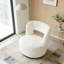 Fauteuil demi-tonneau pivotant avec tissu en peluche doux