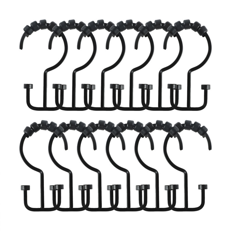 Crochets de rideau de douche Deco, Noir